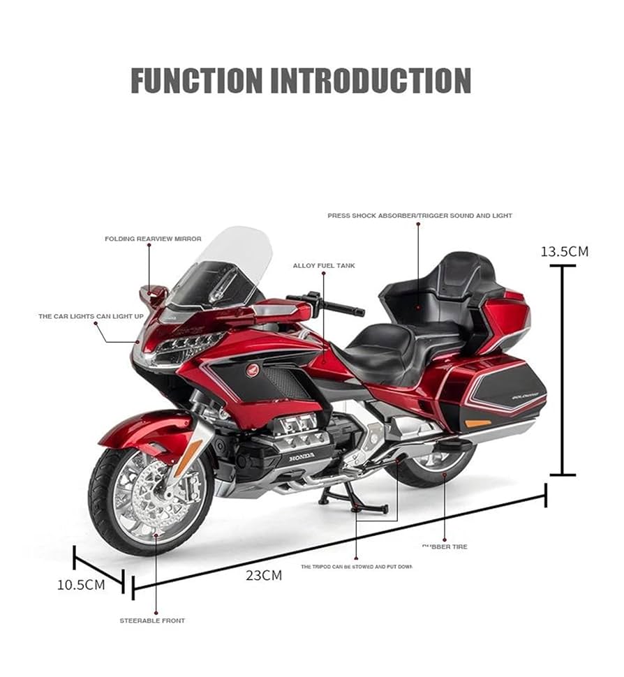 HONDA Goldwing 　レッドモデル　1/6サイズ　バイク・フィギュア Amazon.com: YCMENO Limited Edition Simulation Motorcycle 1